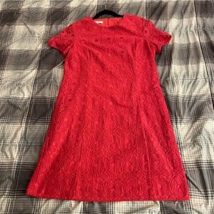 Evan Picone Red Lace Dress 16